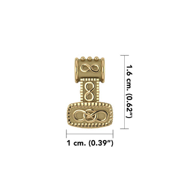 Celtic Thor's Hammer Solid Gold Slider Pendant GTP181 - Jewelry